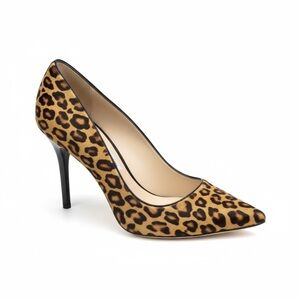 new Escada ༄ Arched Pony Hair Pumps Stiletto Heels ༄ Leopard Print ༄ 9.5 10 40 ༄